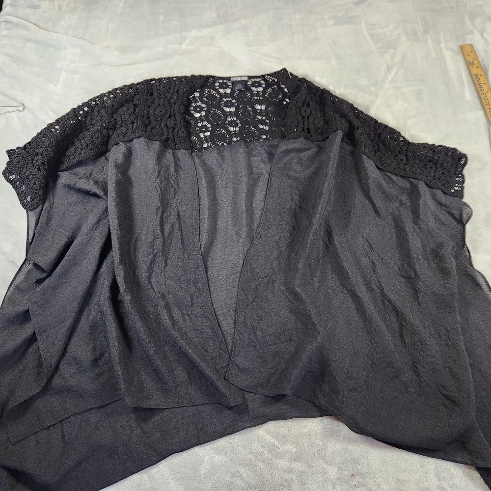 Steve Madden Black Crochet Lace Whimsigoth Kimono Cover Up Resort Wear‎ One Size